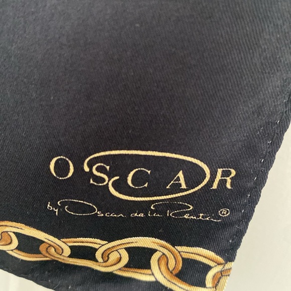 Oscar de la Renta Vintage Chain Link Rectangle Scarf - Picture 3 of 9